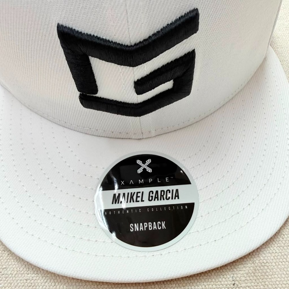 Xample Maikel Garcia White Snapback Flat Bill Baseball Cap [H2]